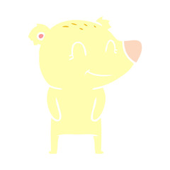 friendly bear flat color style cartoon