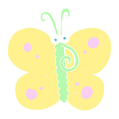 flat color illustration of a cartoon butterfly