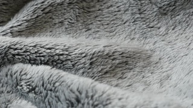 Artificial fur fabrics testure close-up 4K  panning footage