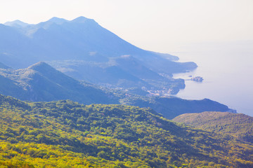 View from the top of the mountain of Adriatic Sea coast 