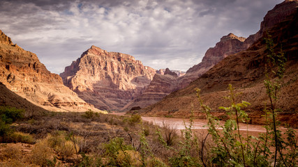 mountains an river at the grand canyon