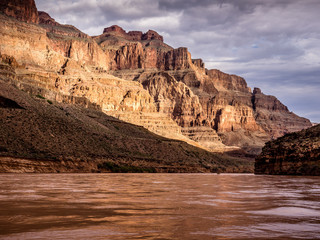 sunrise in the grand canyon by the river