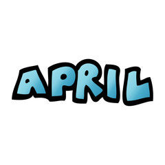 cartoon doodle month of april