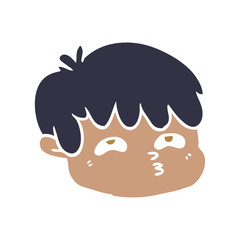 flat color style cartoon male face