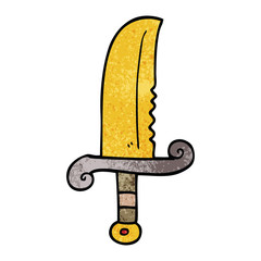 cartoon doodle jeweled sword