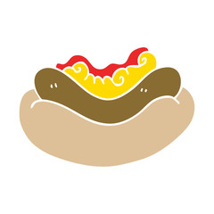 cartoon doodle of a hotdog