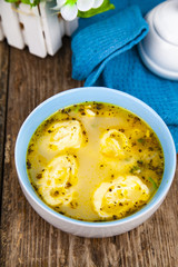 Chicken soup with dumplings