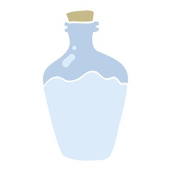 flat color illustration of a cartoon water bottle
