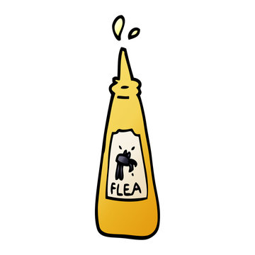 Cartoon Doodle Flea Treatment Bottle