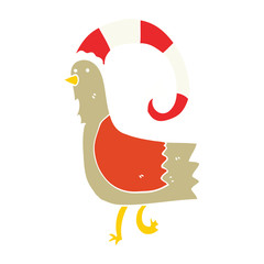 caroton chicken in funny christmas hat