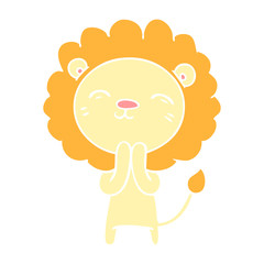 flat color style cartoon lion