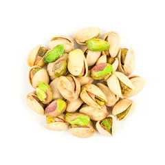 Pistachio kernel isolated on white background. pistachios, green, food