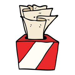cartoon doodle box of tissues