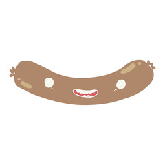 flat color style cartoon sausage