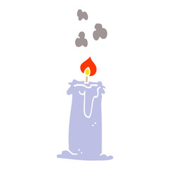 cartoon doodle lit candle