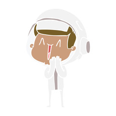 Obraz premium happy flat color style cartoon astronaut