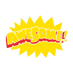 flat color illustration of a cartoon awesome symbol