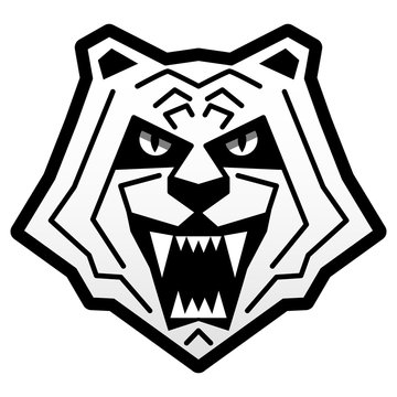 snow leopard logo on white background vector