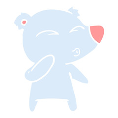 flat color style cartoon whistling bear