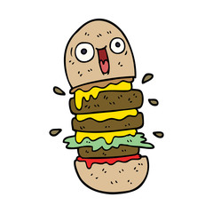 cartoon doodle burger