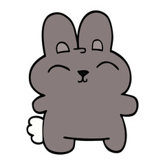 cartoon doodle grey rabbit