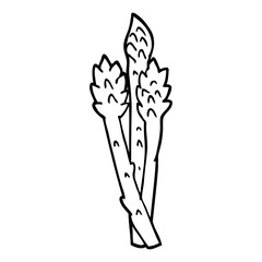 line drawing cartoon asparagus plant