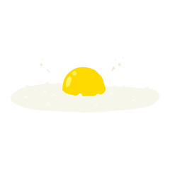 flat color style cartoon fried egg