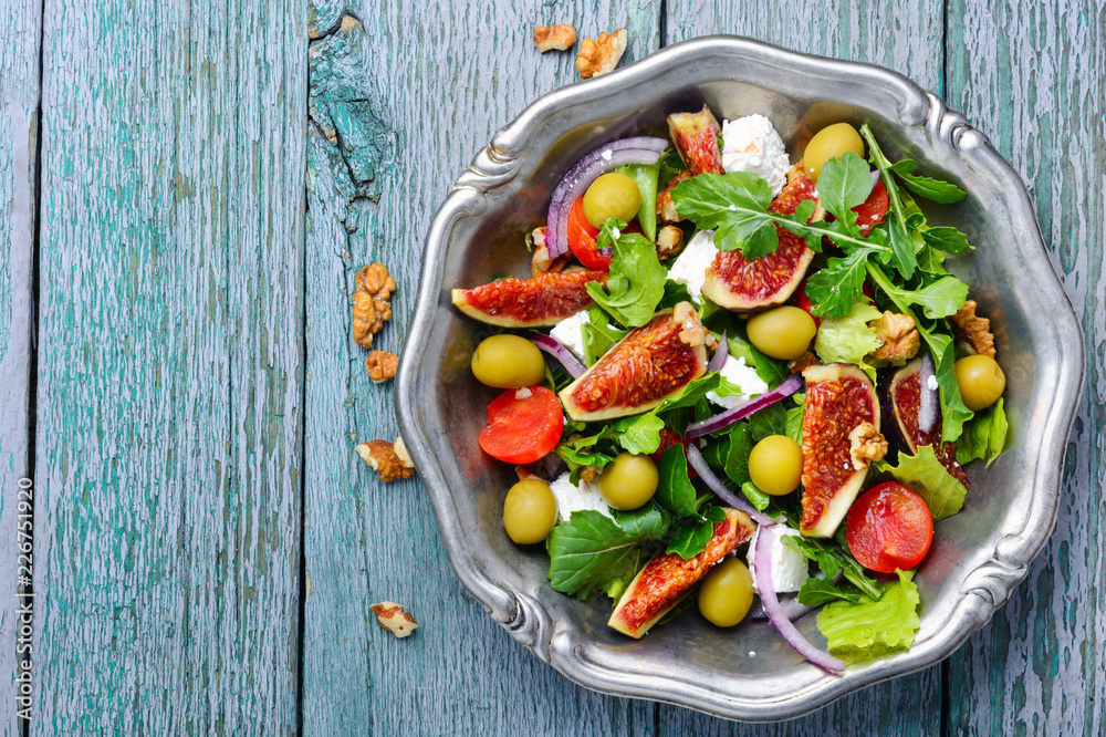 Wall mural dietary salad with figs