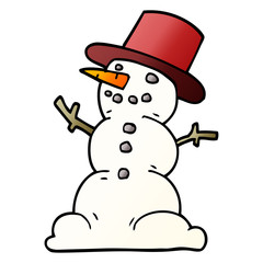 cartoon doodle snowman