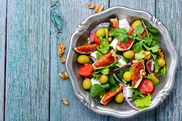 Foto op Aluminium Dietary salad with figs © nikolaydonetsk