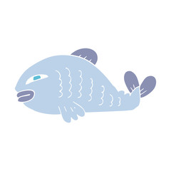 flat color illustration of a cartoon fish