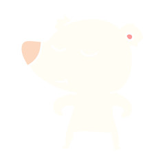 flat color style cartoon polar bear
