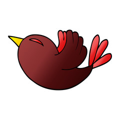 cartoon doodle red bird