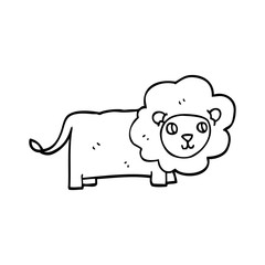 line drawing cartoon lion