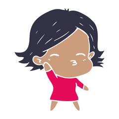 flat color style cartoon woman