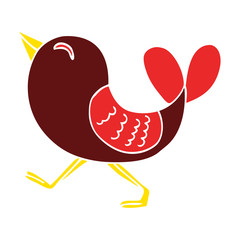 cartoon doodle red bird