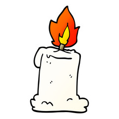 cartoon doodle lit candle