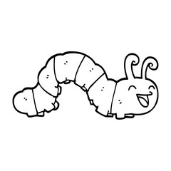 cute line drawing cartoon caterpillar