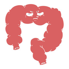 flat color style cartoon angry colon