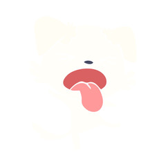 flat color style cartoon disgusted dog