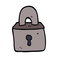 cartoon doodle padlock