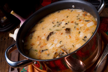 a christmas mushroom soup of polish style