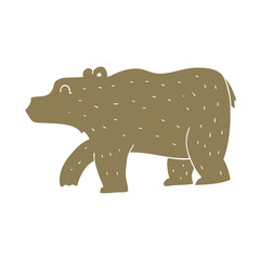 flat color illustration of a cartoon bear
