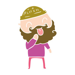 man with beard sticking out tongue