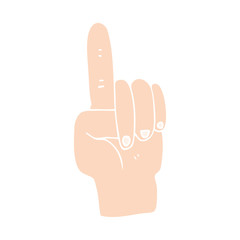 flat color illustration of a cartoon pointing hand