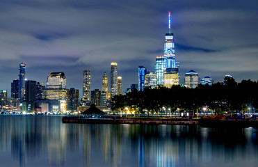 Manhattan at night, View from Hoboken,New York City,USA