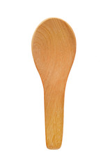 top view  wooden spoon  isolated on white background