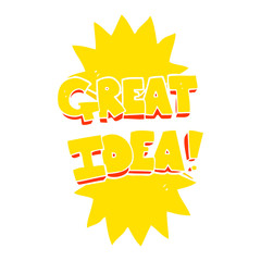 flat color illustration of a cartoon great idea symbol
