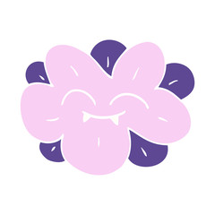 cartoon doodle flower with fangs