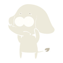 flat color style cartoon unsure elephant